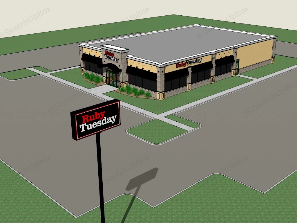 Ruby Tuesday Restaurant sketchup model preview - SketchupBox