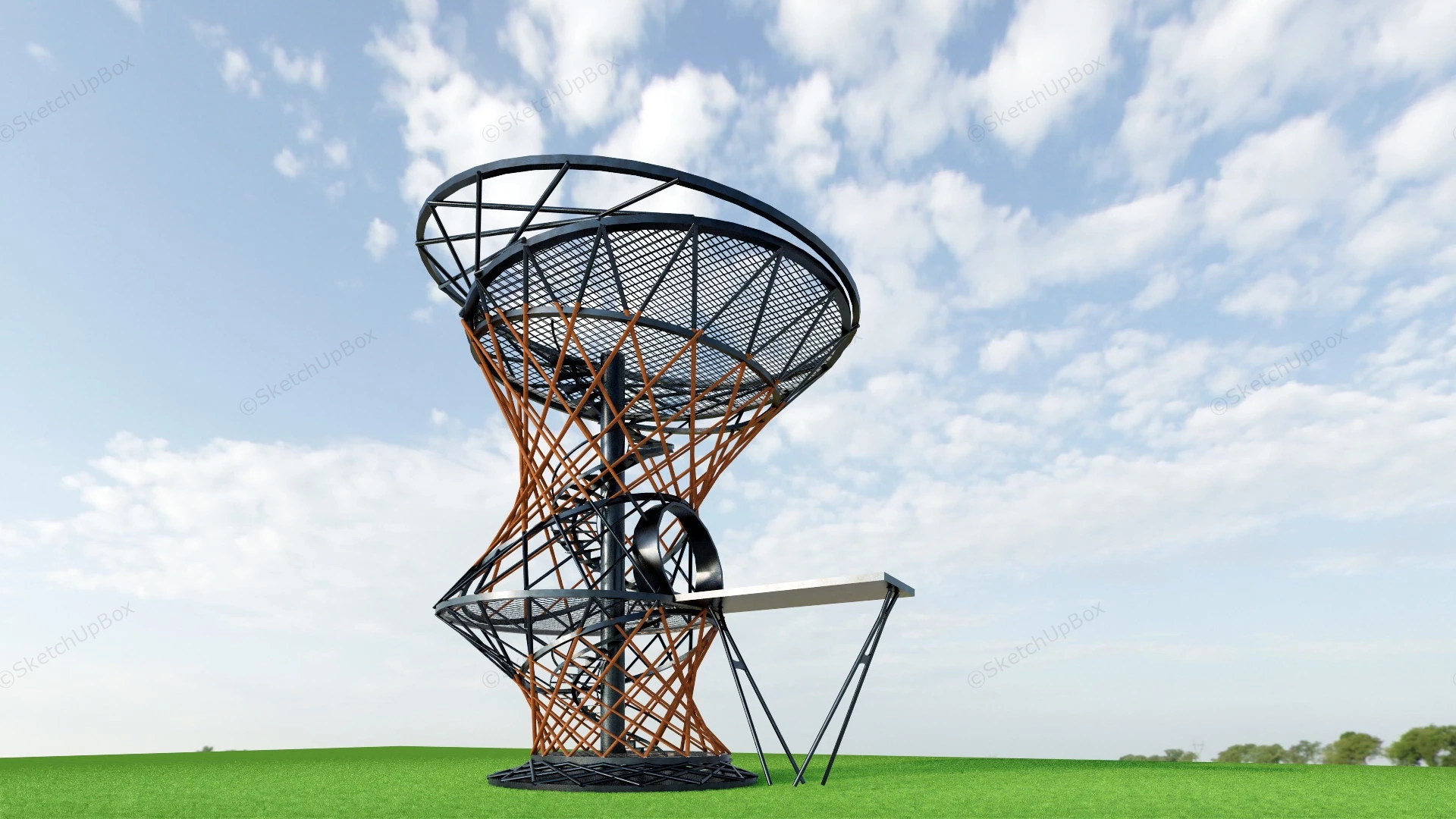 Observation Tower Design sketchup model preview - SketchupBox