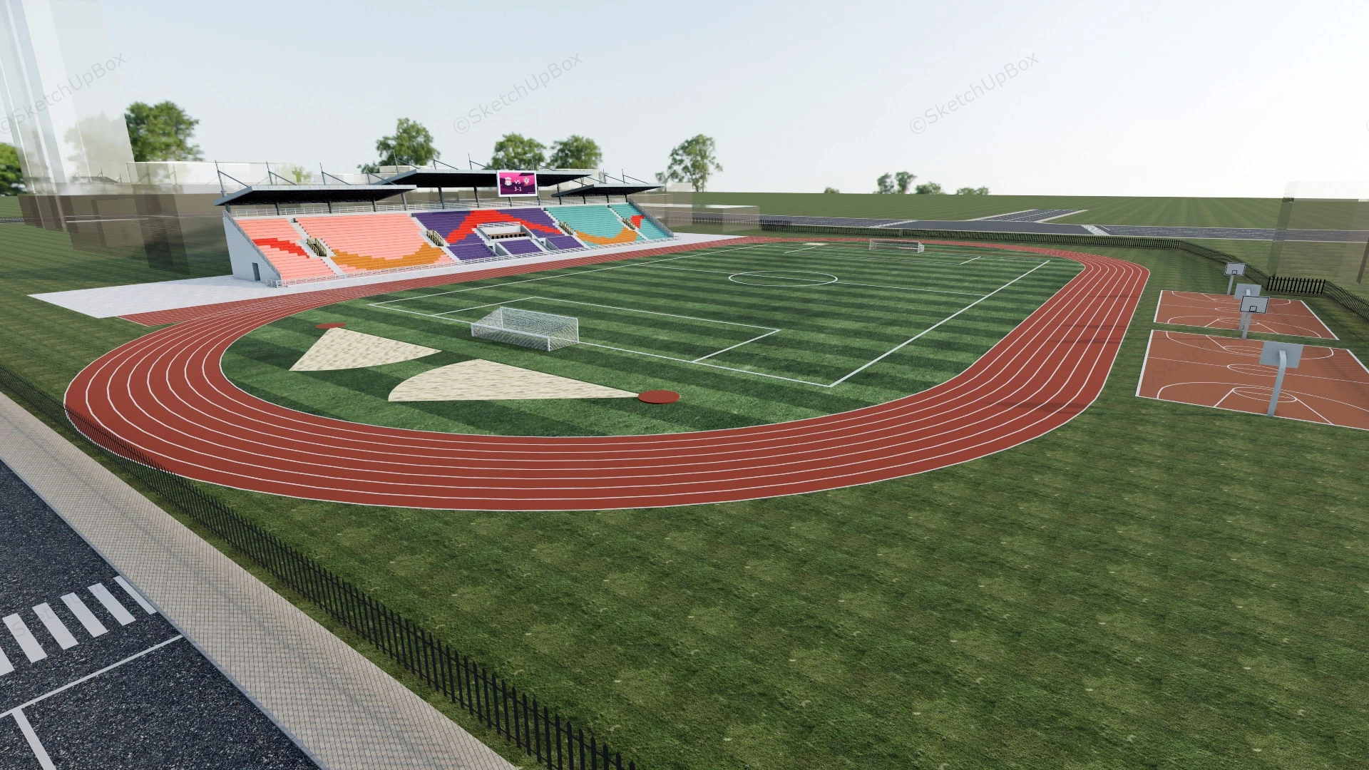 High School Track & Field sketchup model preview - SketchupBox