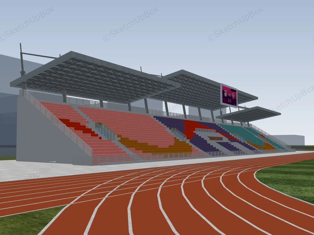 High School Track & Field sketchup model preview - SketchupBox