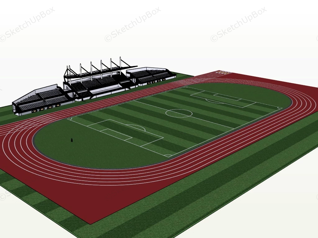 Athletics Field With Stands sketchup model preview - SketchupBox