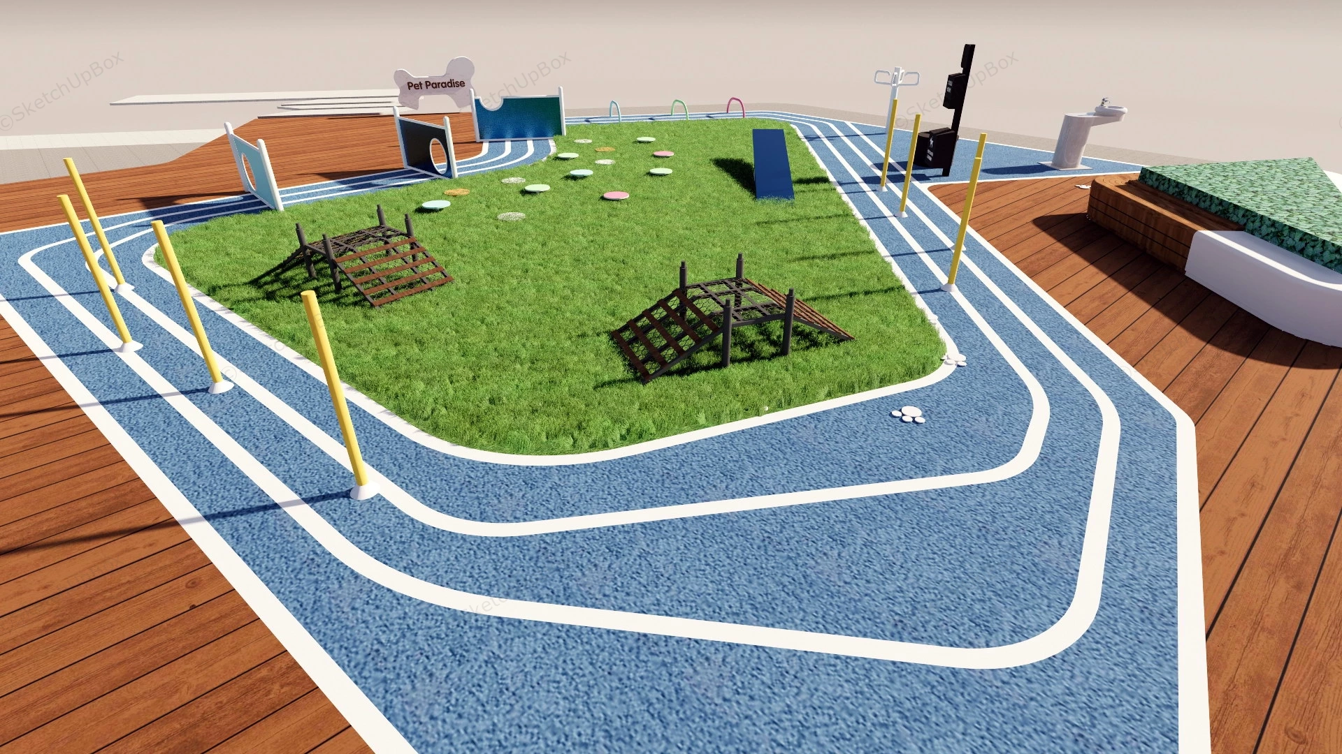 Pet Paradise Park sketchup model preview - SketchupBox