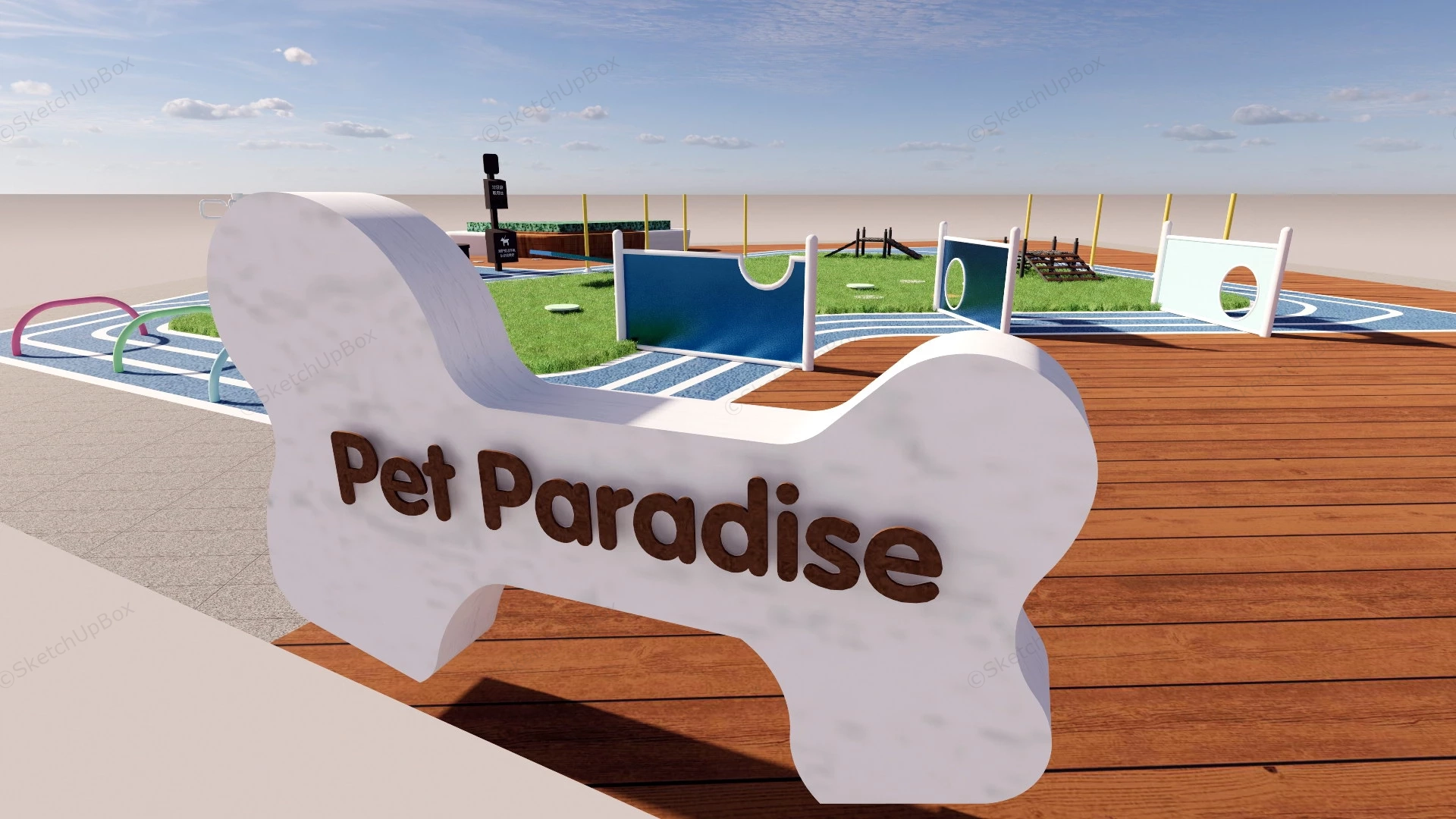 Pet Paradise Park sketchup model preview - SketchupBox