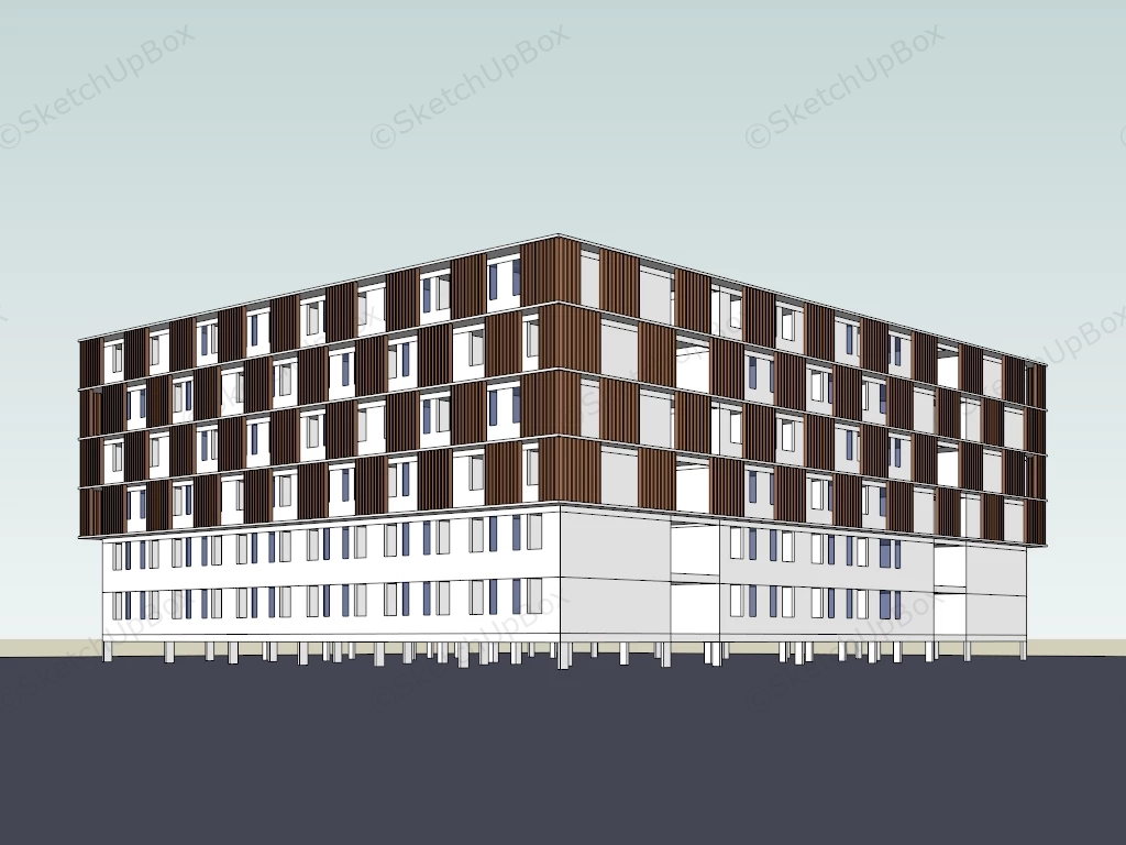 Tube Shaped Apartment Building sketchup model preview - SketchupBox