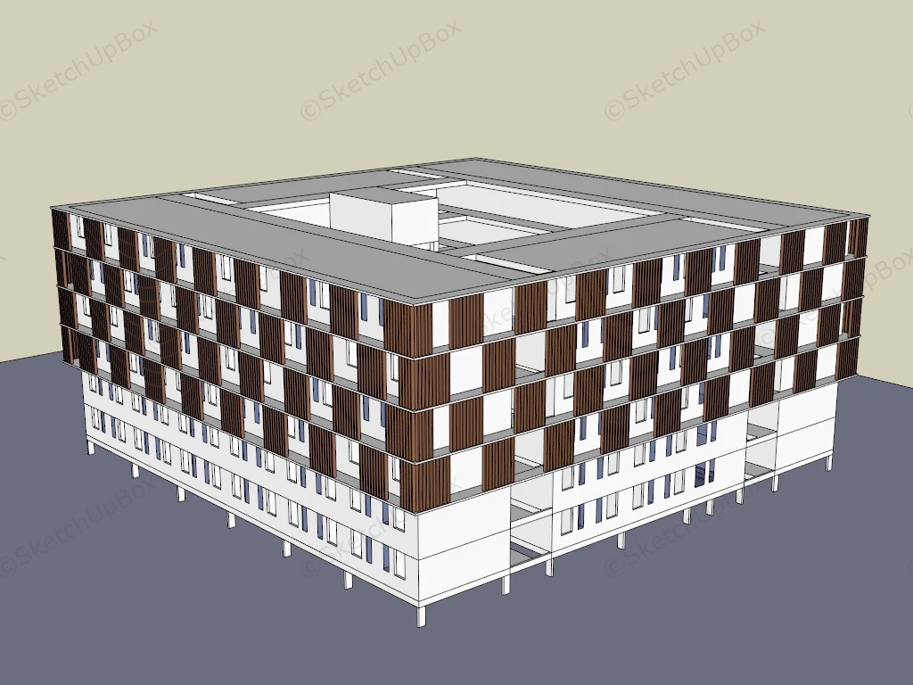 Tube Shaped Apartment Building sketchup model preview - SketchupBox