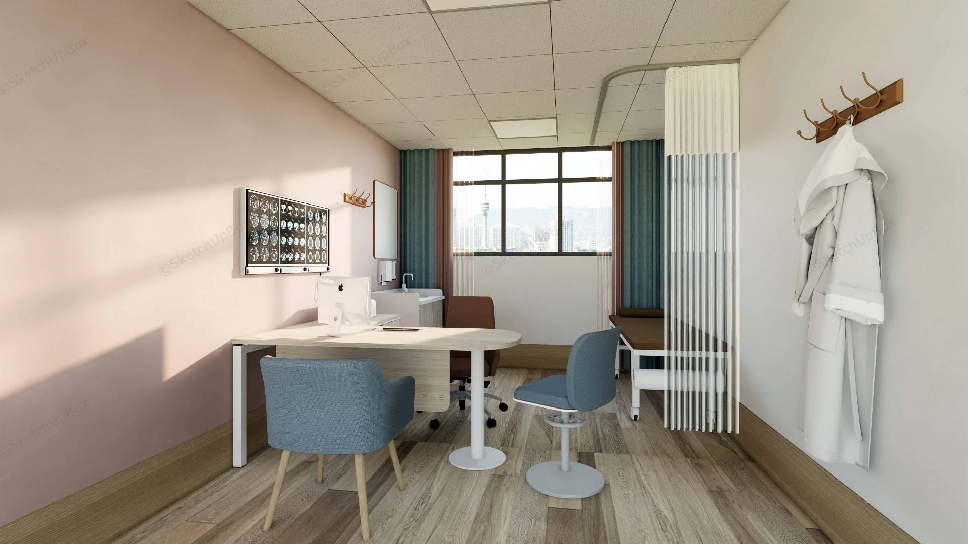 Modern Medical Office Interior Design sketchup model preview - SketchupBox