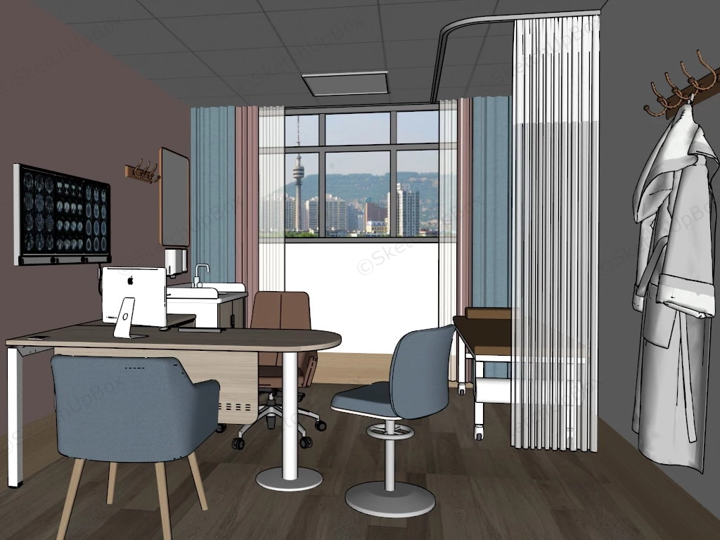 Modern Medical Office Interior Design sketchup model preview - SketchupBox