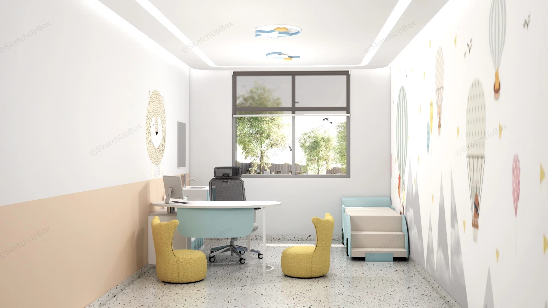 Pediatric Office Interior Design sketchup model preview - SketchupBox