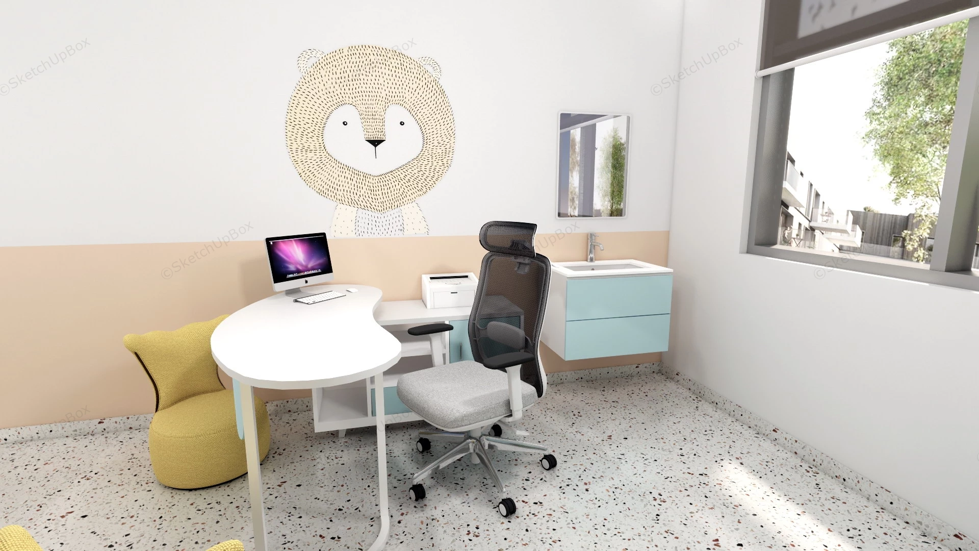 Pediatric Office Interior Design sketchup model preview - SketchupBox