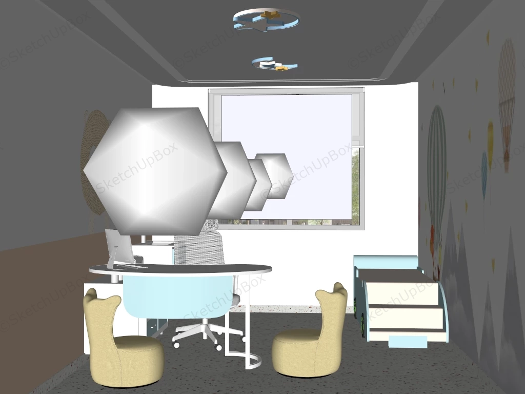 Pediatric Office Interior Design sketchup model preview - SketchupBox