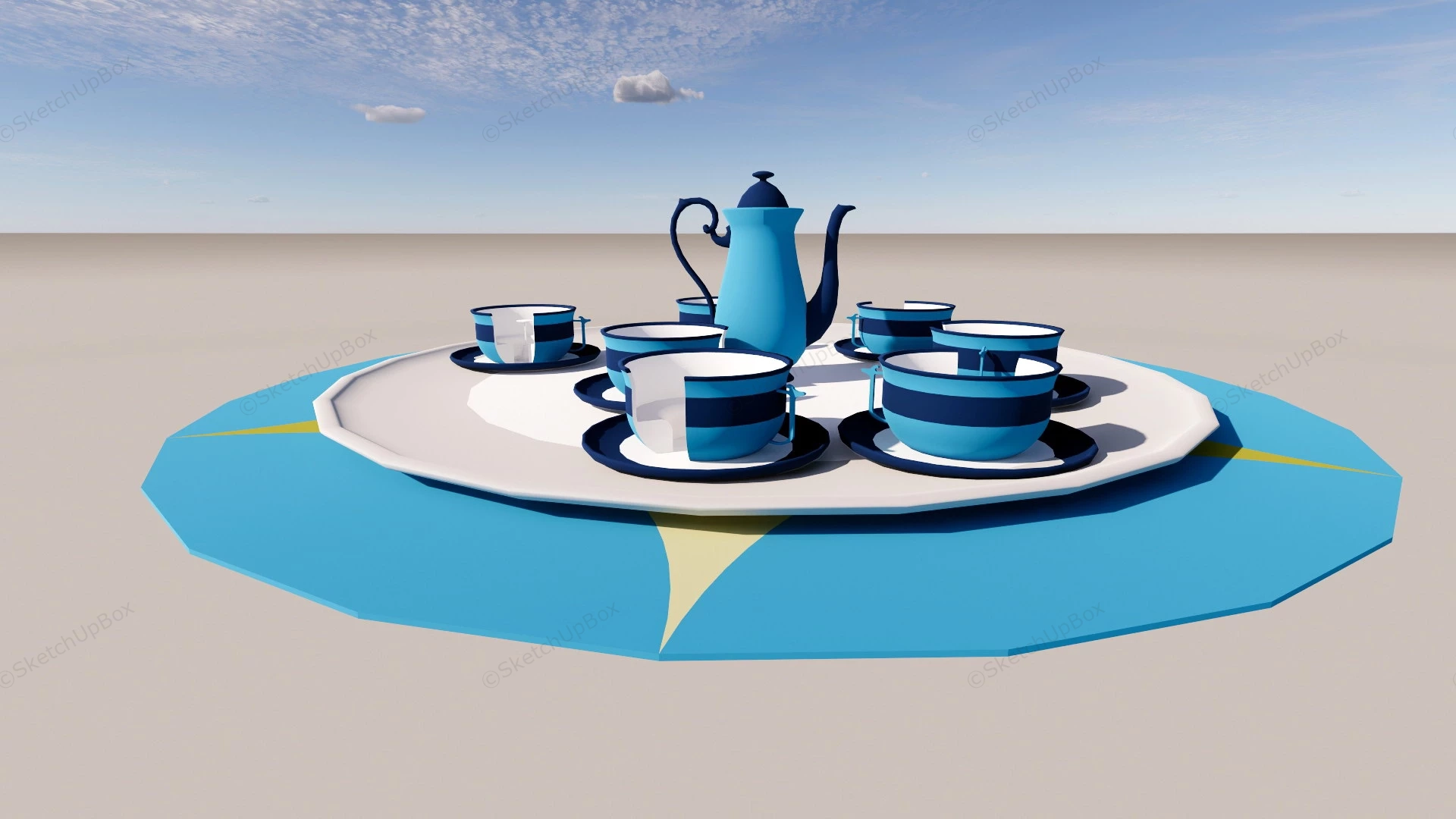 Cups And Saucers Ride sketchup model preview - SketchupBox