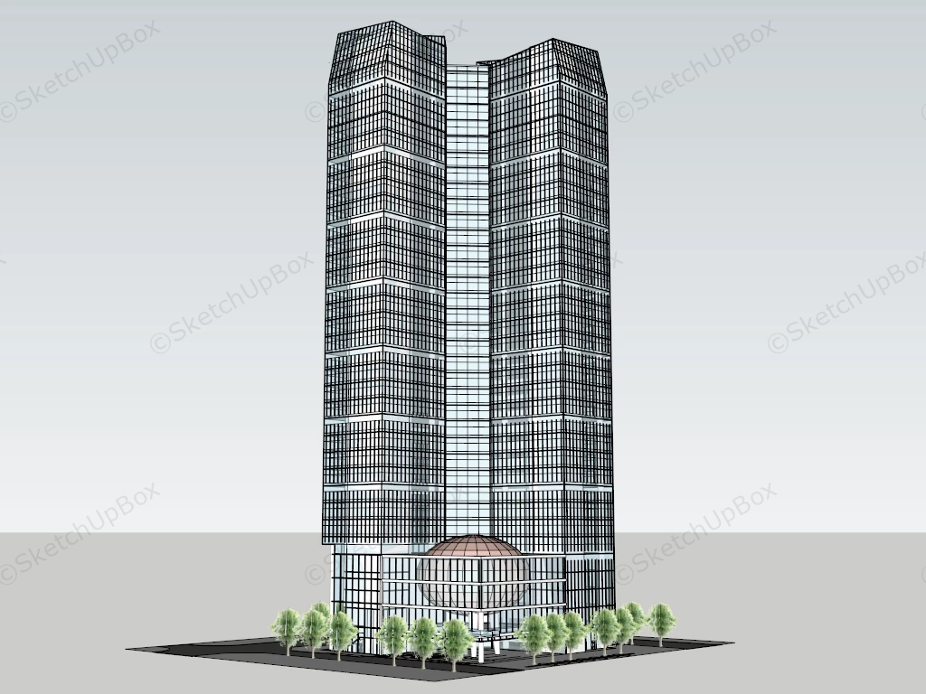 China Merchants Securities Tower sketchup model preview - SketchupBox