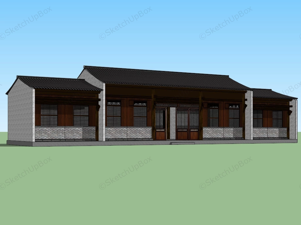 Old Traditional Chinese House sketchup model preview - SketchupBox