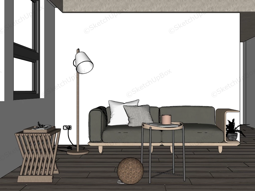 Small Apartment Living Room Ideas sketchup model preview - SketchupBox