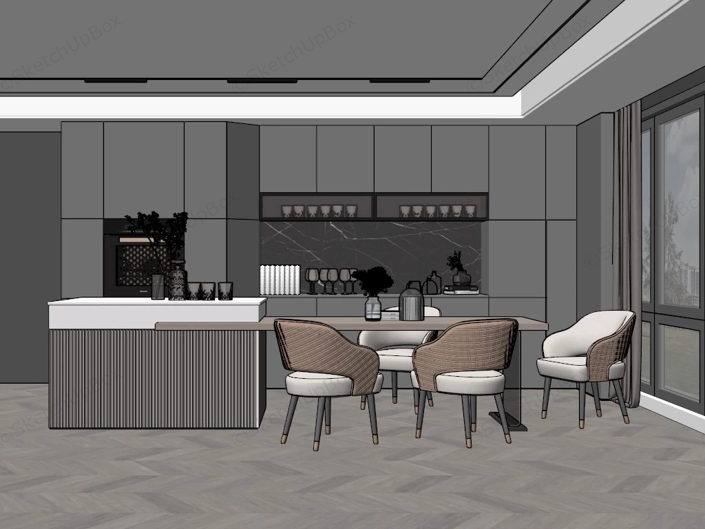 Home Bar With Cabinet Ideas sketchup model preview - SketchupBox