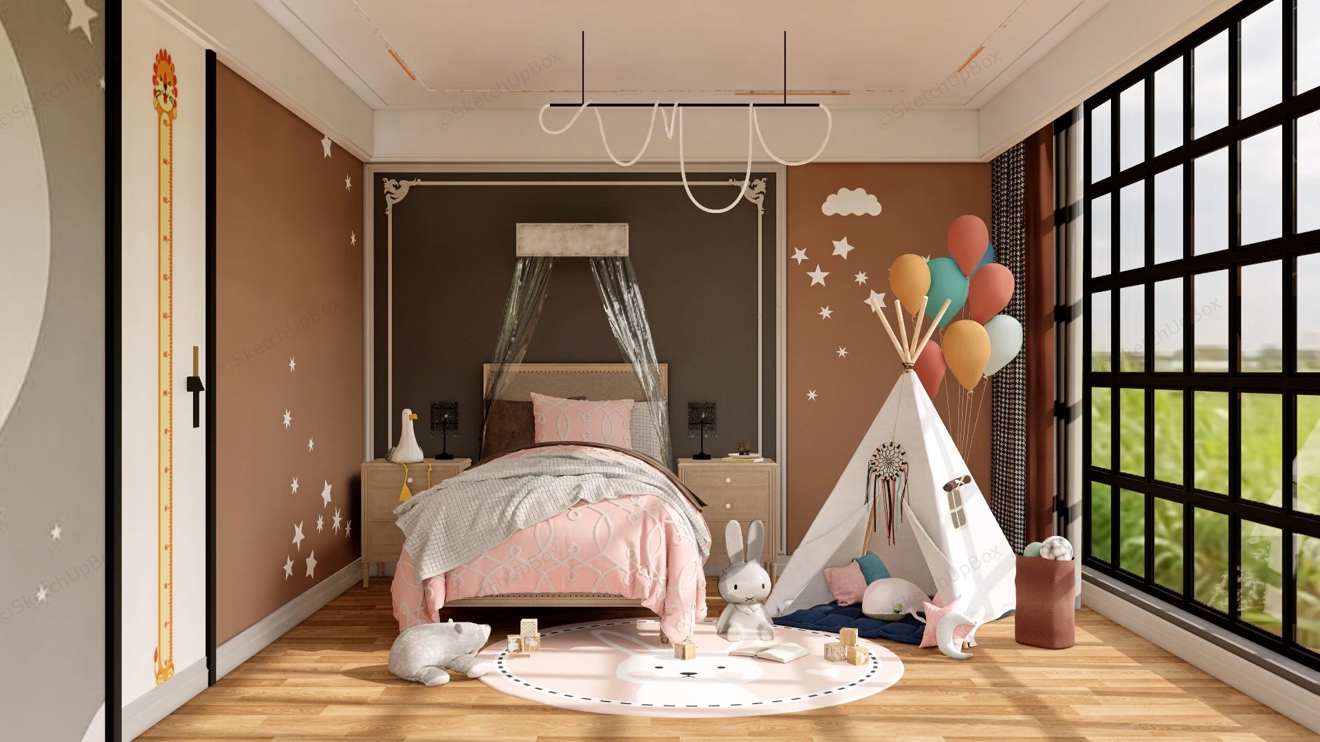 Toddler Girl Bedroom Ideas sketchup model preview - SketchupBox