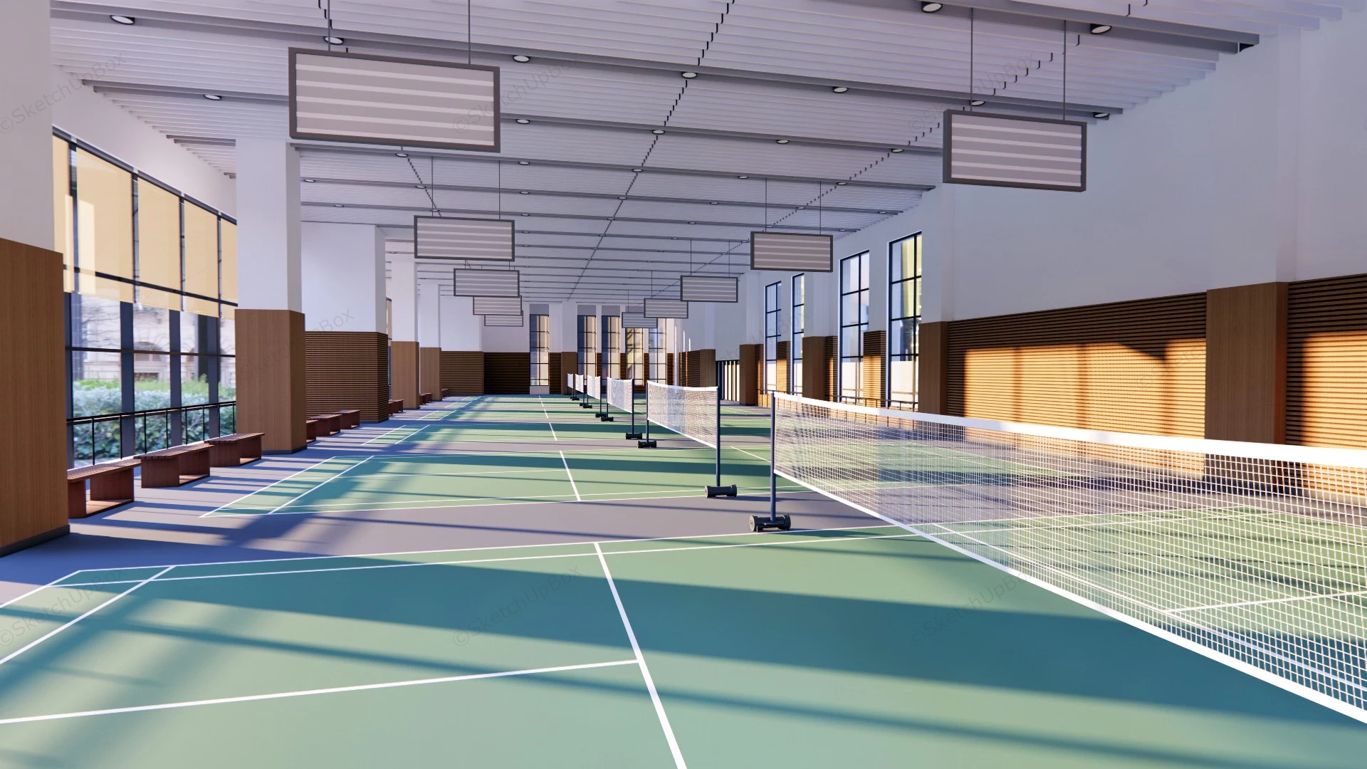 Badminton Gymnasium sketchup model preview - SketchupBox