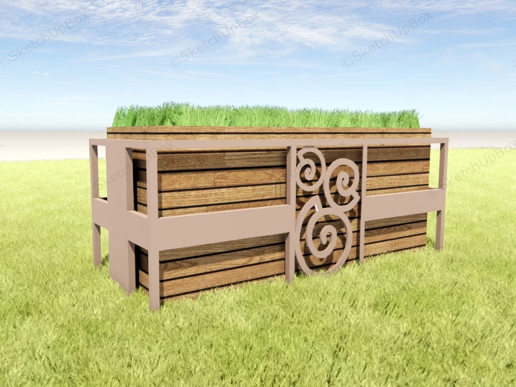 Rectangular Wood Planter Box sketchup model preview - SketchupBox