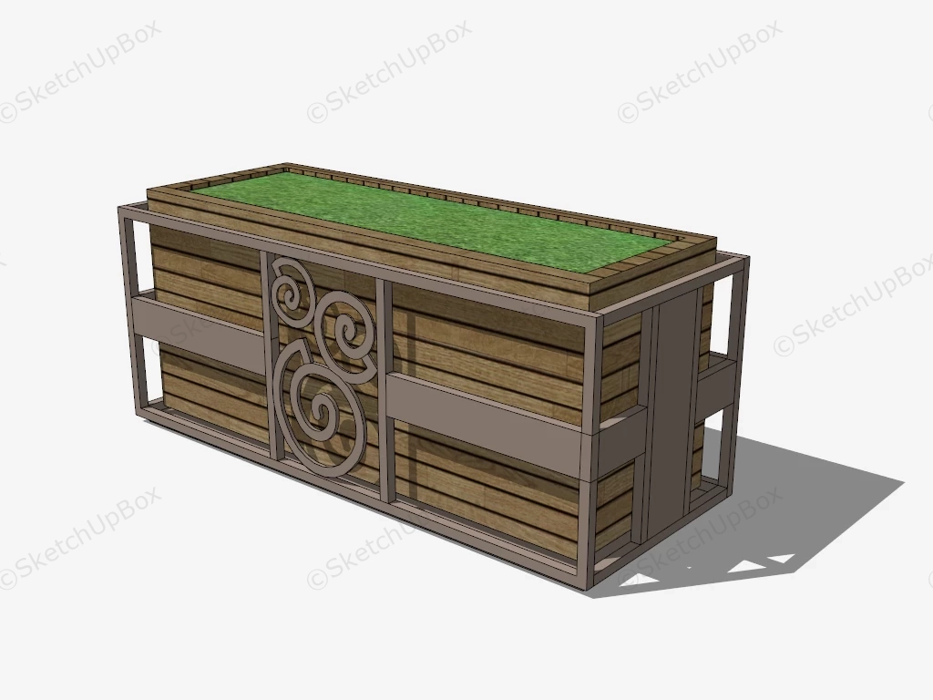 Rectangular Wood Planter Box sketchup model preview - SketchupBox