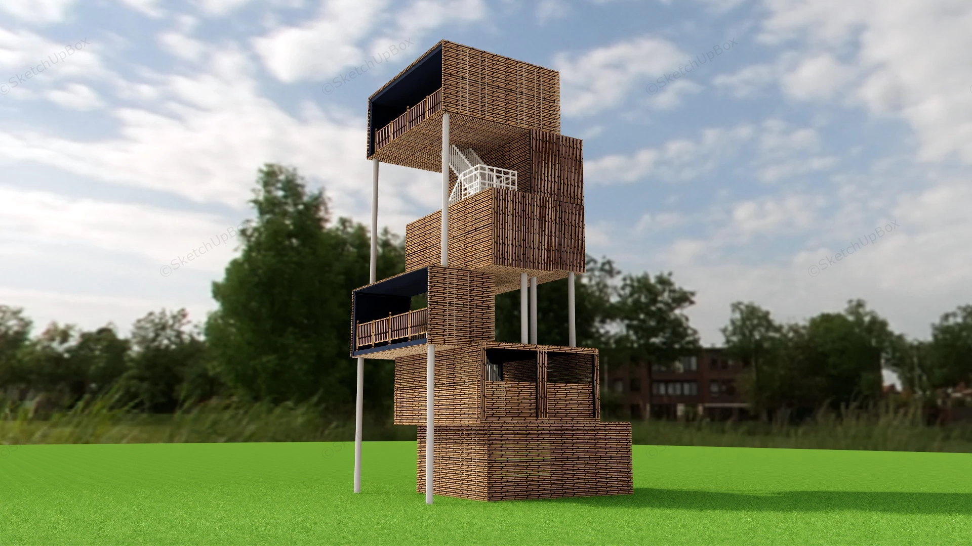 Viewing Tower sketchup model preview - SketchupBox