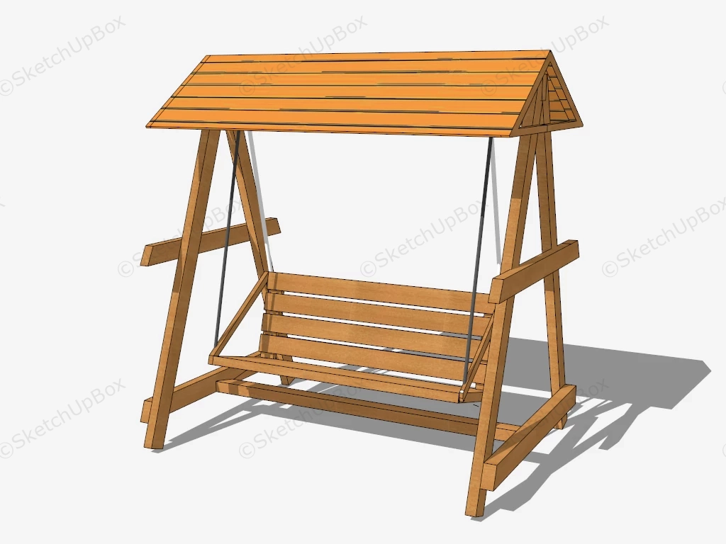 Wood Swing With Roof sketchup model preview - SketchupBox