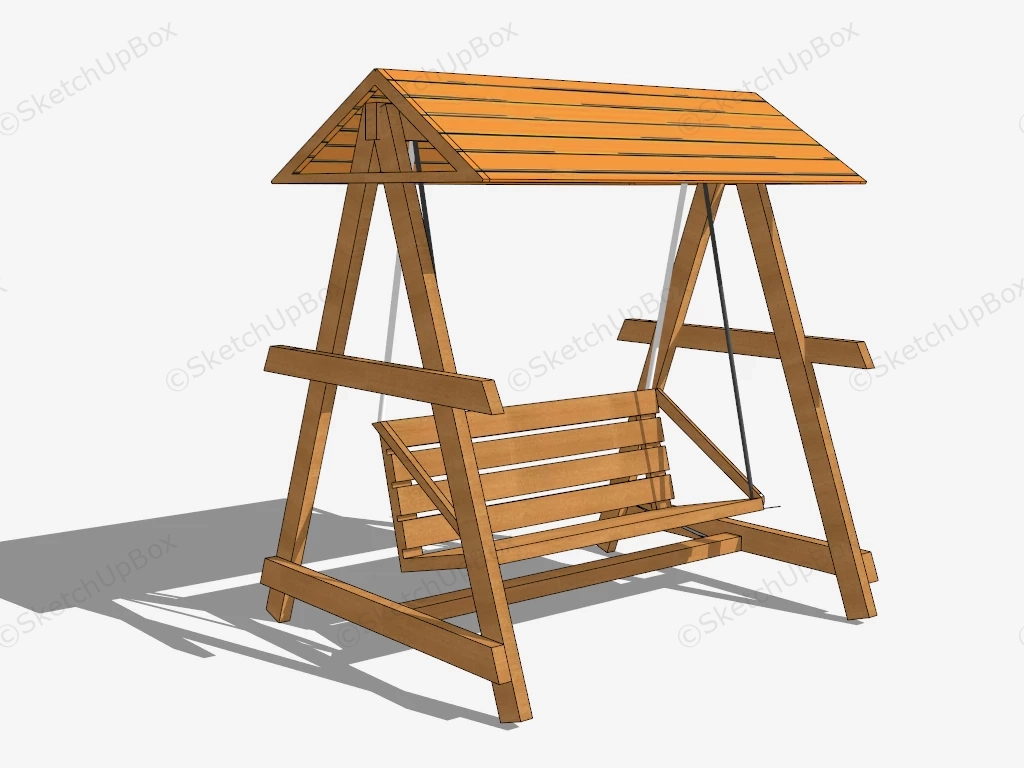 Wood Swing With Roof sketchup model preview - SketchupBox