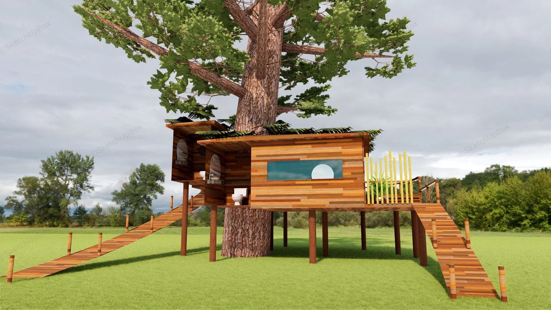 Treehouse Hotel sketchup model preview - SketchupBox