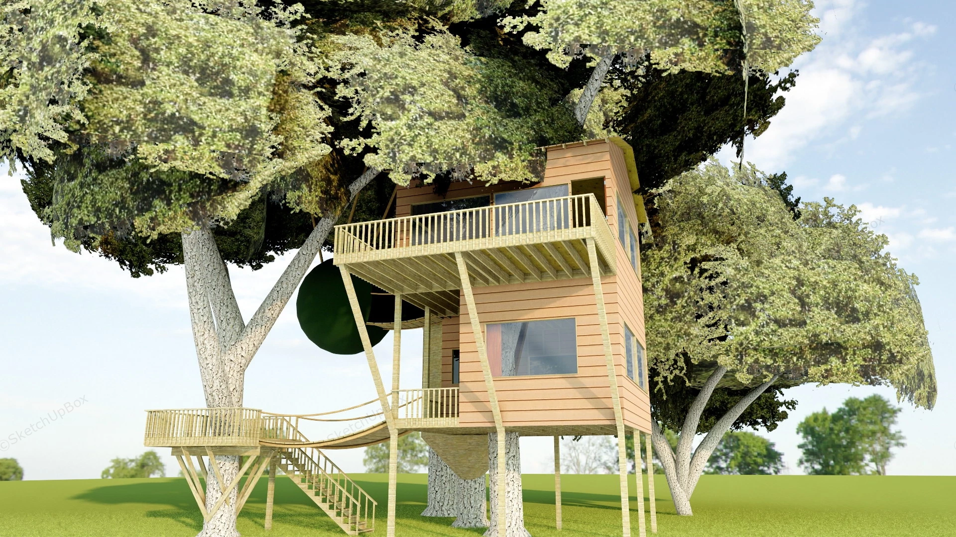 Treehouse Design Idea sketchup model preview - SketchupBox