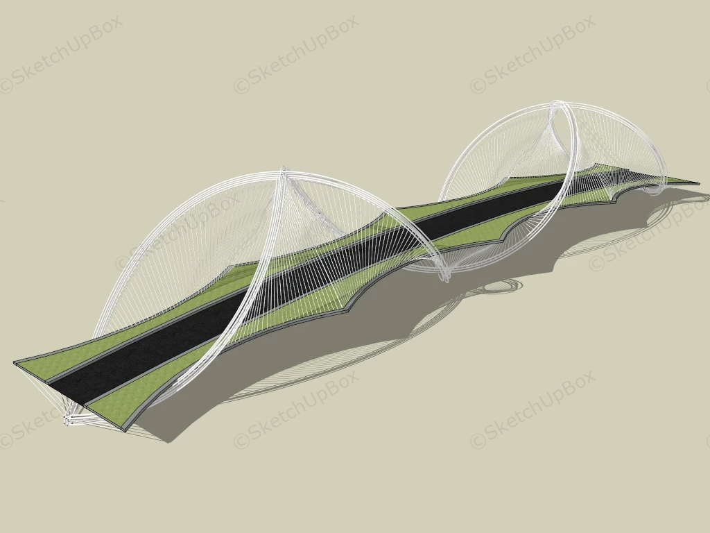 Pedestrian Bridge sketchup model preview - SketchupBox