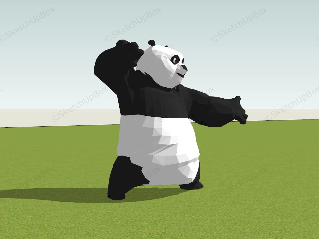 Panda Sculpture sketchup model preview - SketchupBox