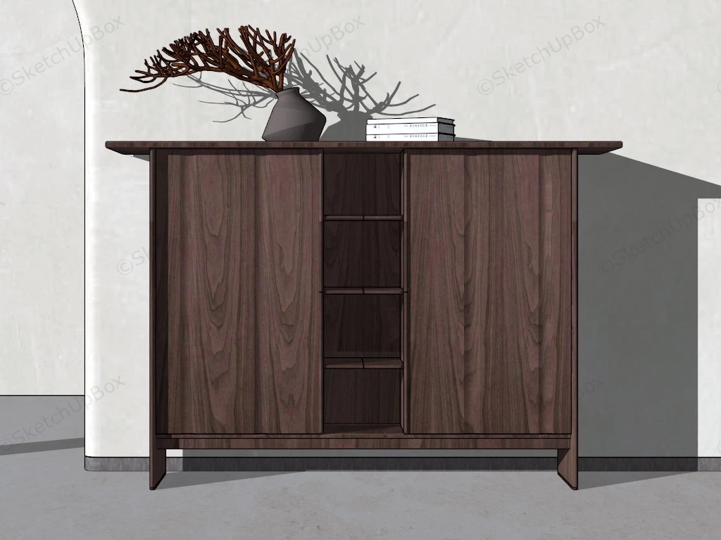 Solid Wood Sideboard sketchup model preview - SketchupBox