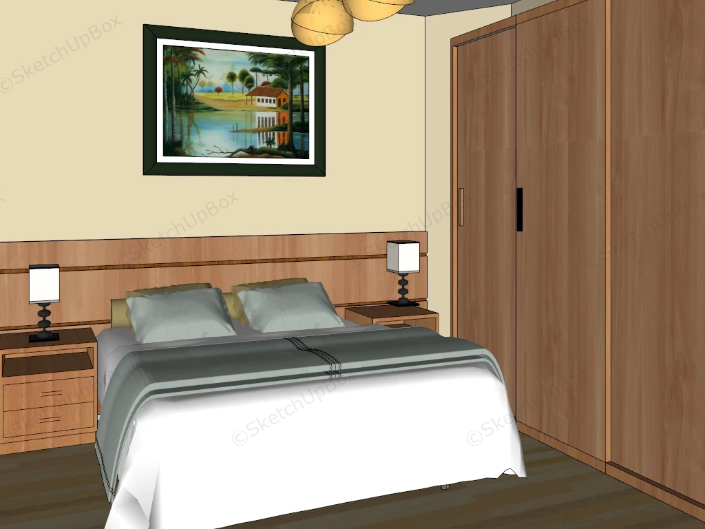 Guest Bedroom Idea sketchup model preview - SketchupBox