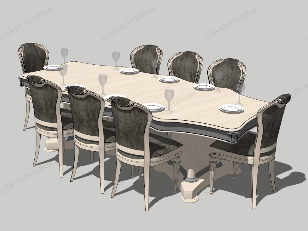 Formal Dining Room Set sketchup model preview - SketchupBox