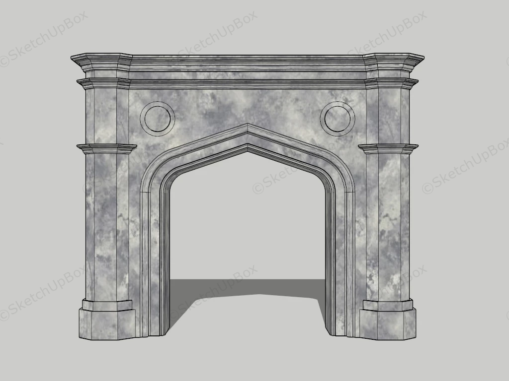 Marble Fireplace Surround Idea sketchup model preview - SketchupBox