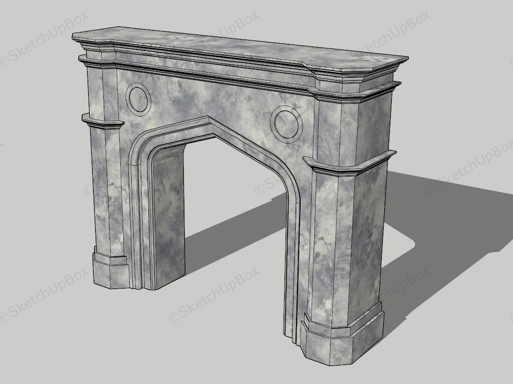 Marble Fireplace Surround Idea sketchup model preview - SketchupBox