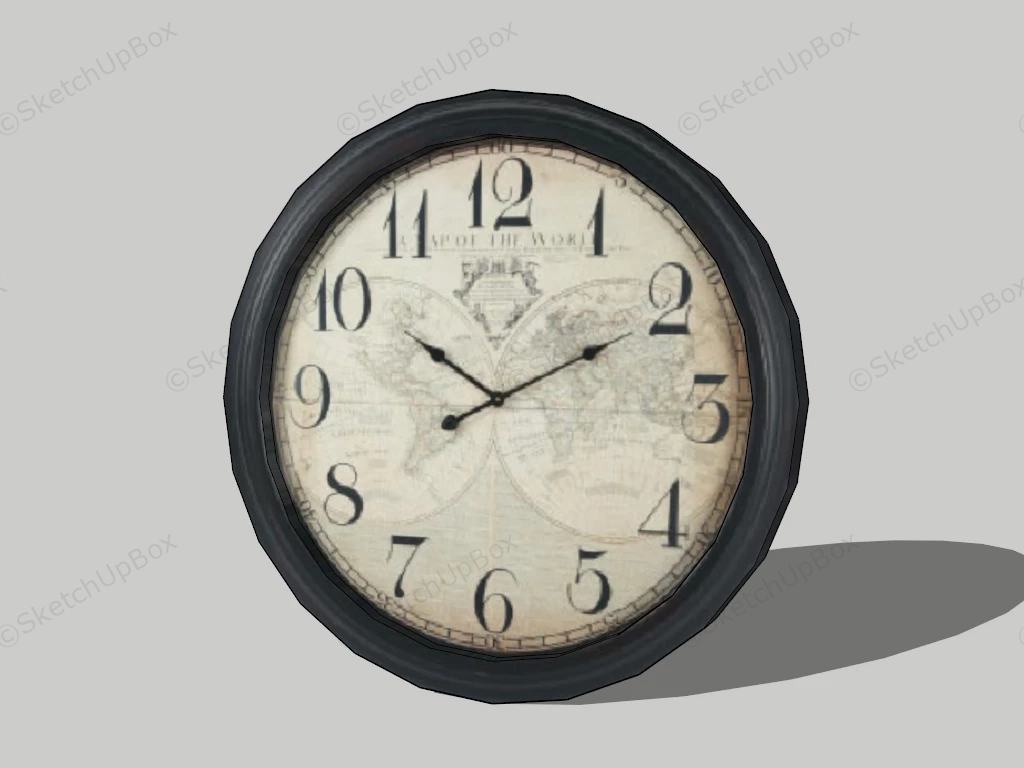 Vintage Wall Clock sketchup model preview - SketchupBox