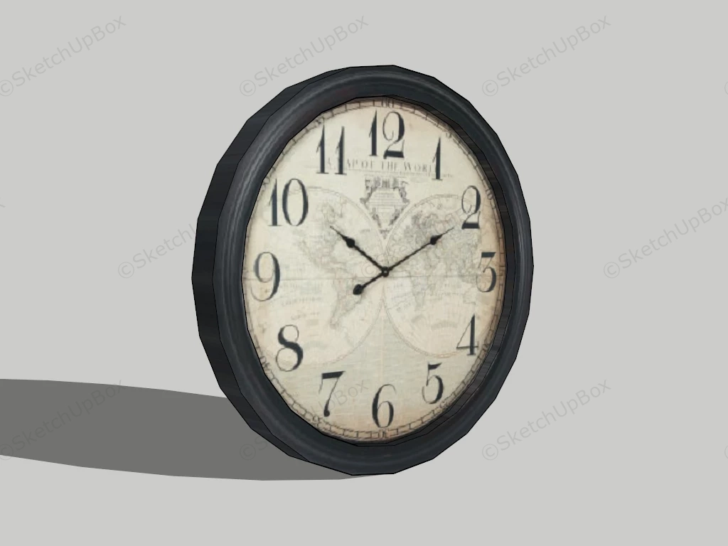 Vintage Wall Clock sketchup model preview - SketchupBox