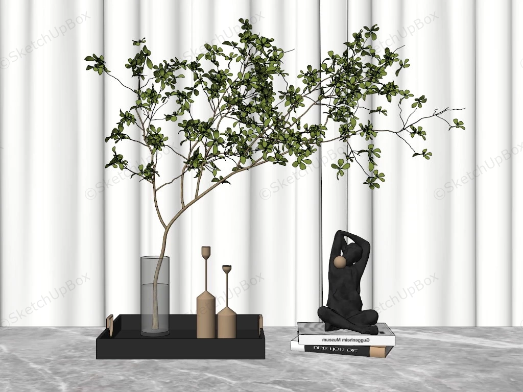 Branch Vase And Statue sketchup model preview - SketchupBox