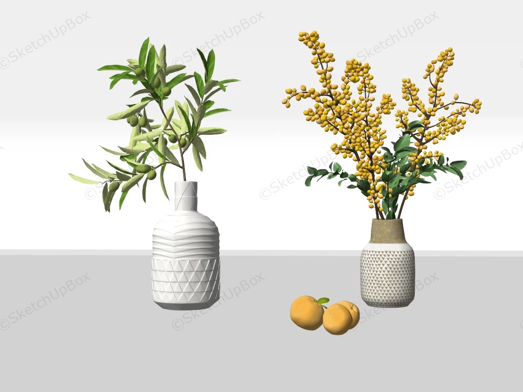 Decorative Branches In Vase sketchup model preview - SketchupBox