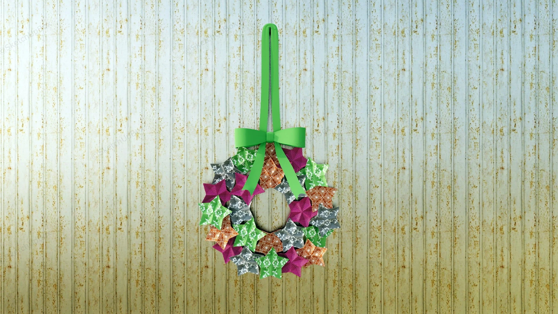 Star Christmas Wreath sketchup model preview - SketchupBox