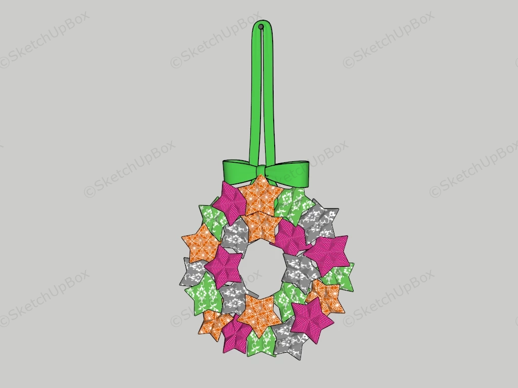 Star Christmas Wreath sketchup model preview - SketchupBox