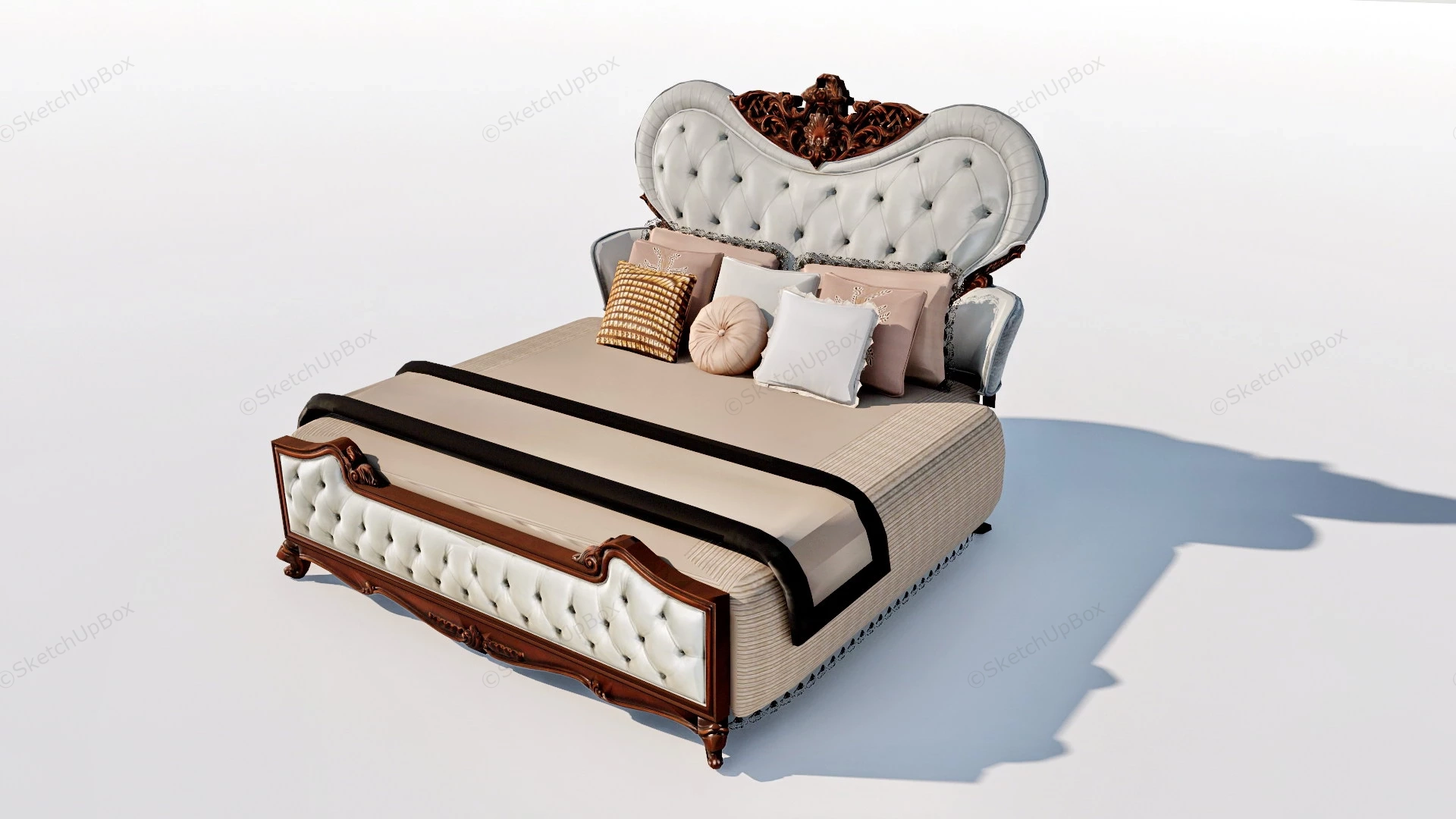 Victorian King Bed sketchup model preview - SketchupBox