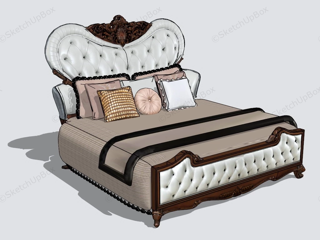 Victorian King Bed sketchup model preview - SketchupBox