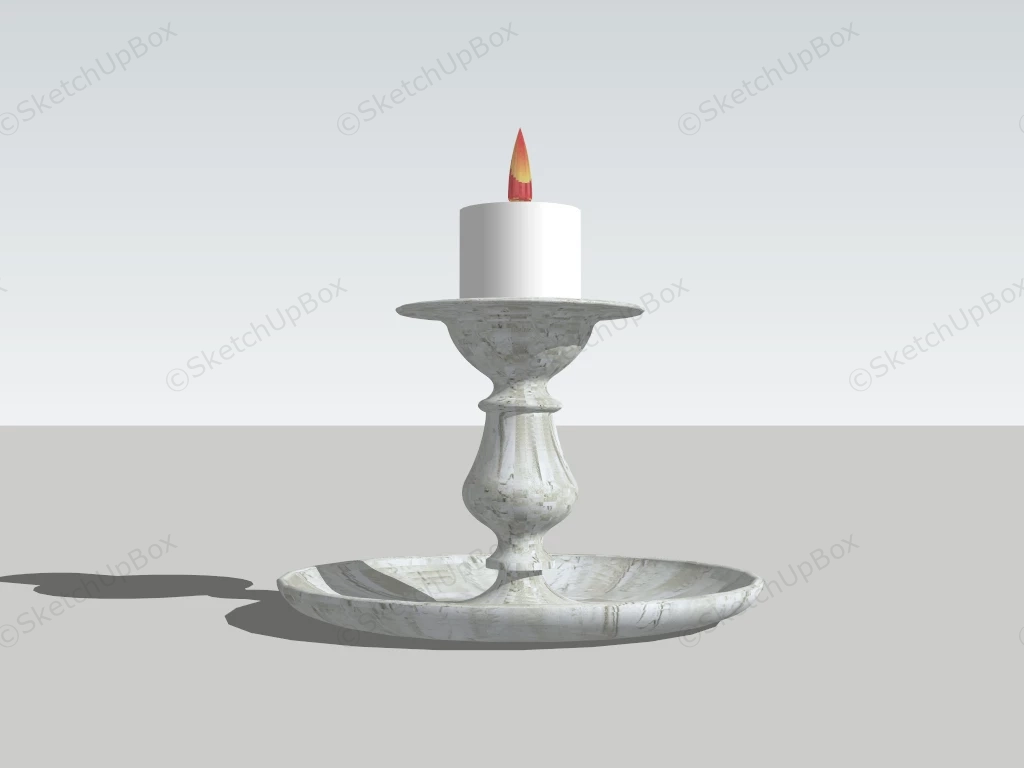 Vintage Single Candlestick Holder sketchup model preview - SketchupBox