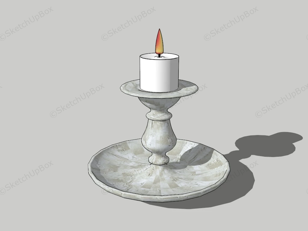 Vintage Single Candlestick Holder sketchup model preview - SketchupBox