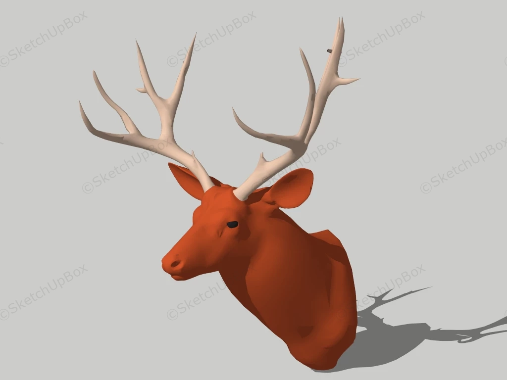 Wall Mounted Deer Head sketchup model preview - SketchupBox