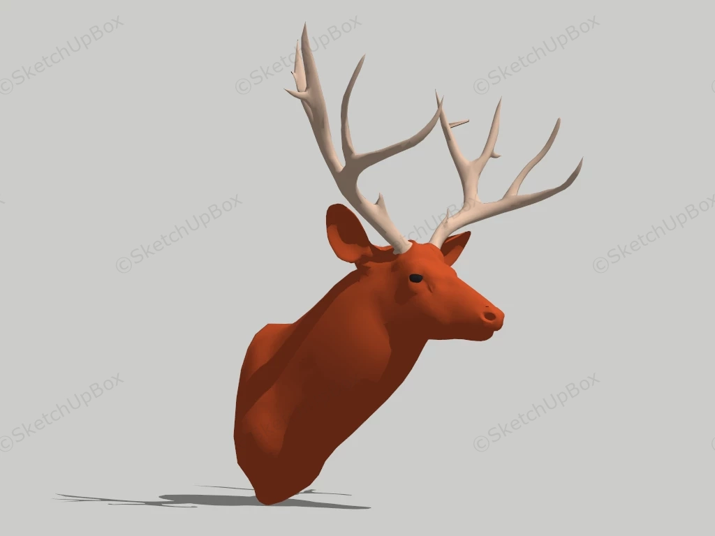 Wall Mounted Deer Head sketchup model preview - SketchupBox