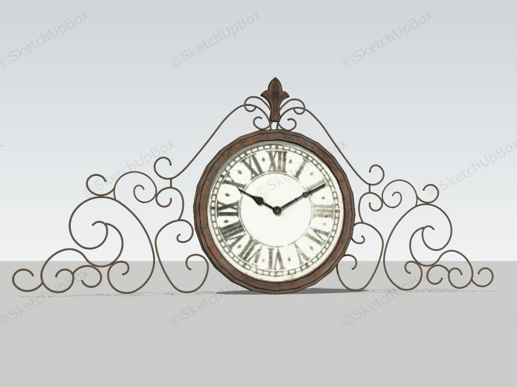 Vintage Industrial Wall Clock sketchup model preview - SketchupBox