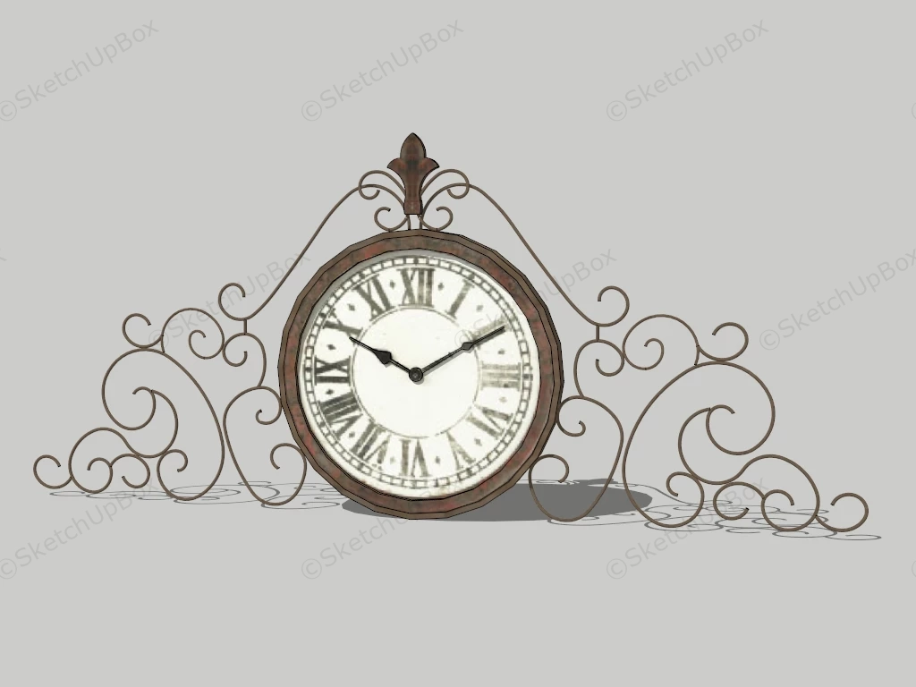 Vintage Industrial Wall Clock sketchup model preview - SketchupBox