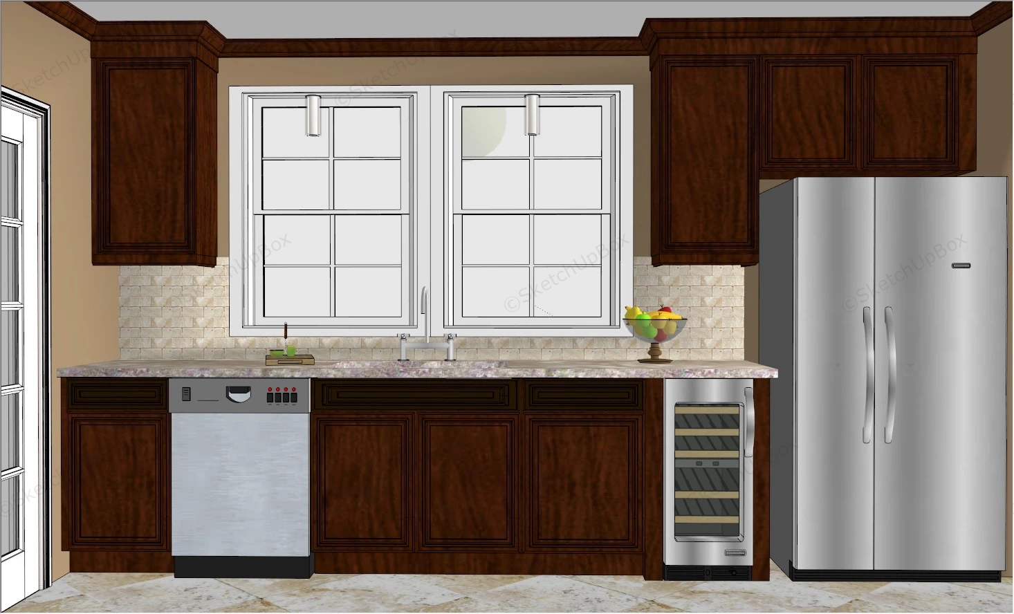 Rustic Apartment Kitchen sketchup model preview - SketchupBox